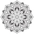 Flower mandala black color Vintage decorative