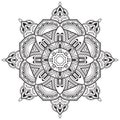 Flower mandala black color Vintage decorative