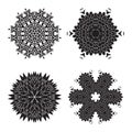 Flower Mandala Doodle Vector Designs Royalty Free Stock Photo