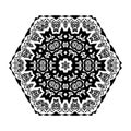 Flower Mandala Doodle Vector Designs Royalty Free Stock Photo