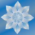 Flower. Mandala, fractal blue pattern. Color pattern Royalty Free Stock Photo