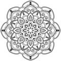 Flower mandala black color Vintage decorative