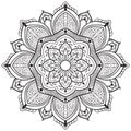 Flower mandala black color Vintage decorative