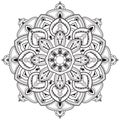 Flower mandala black color Vintage decorative