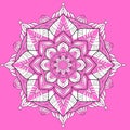 Flower mandala pink color Vintage decorative