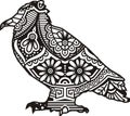 Bird Mandala Vector Line Art Style