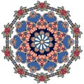 Flower - mandala on white background. Arabic, indian, turkish, chinese motives.