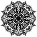 Flower Mandalas. Vintage decorative elements. Ornamental round doodle flower isolated