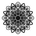 Flower Mandalas. Vintage decorative elements. Ornamental round doodle flower isolated