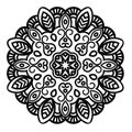 Flower Mandalas. Vintage decorative elements. Ornamental round doodle flower isolated