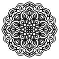 Flower Mandalas. Vintage decorative elements. Ornamental round doodle flower isolated on white background