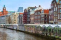 Flower market, canal in Amsterdam, Holland Royalty Free Stock Photo