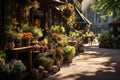 Flower market on a city street in the open air Royalty Free Stock Photo