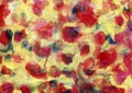 Flower meadow with sunflowers. Abstract colorful background with flowers, petals. Hand-painted texture. Design for prints, fabric, Royalty Free Stock Photo