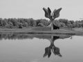 The Flower Memorial in Jasenovac or monument Stone Flower monument in the concentration camp memorials - Croatia / Spomenik Cvijet