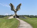 The Flower Memorial in Jasenovac or monument Stone Flower monument in the concentration camp memorials - Croatia