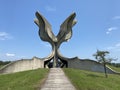 The Flower Memorial in Jasenovac or monument Stone Flower monument in the concentration camp memorials - Croatia