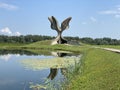 The Flower Memorial in Jasenovac or monument Stone Flower monument in the concentration camp memorials - Croatia