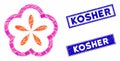 Flower Mosaic and Distress Rectangle Kosher Seals