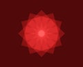 Flower motifs, used in the Ottoman and Arabic periods. Sacred geometry, red star mandala, vector illustration