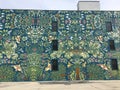 Flower mural on building facade