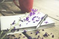 Flower on notebook