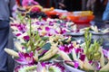 Flower offerings in Taiwan temple