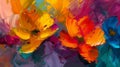 Flower oil painting on abstract background