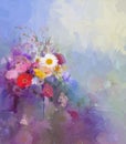 Flower oil painting.Flora Vintage color background Royalty Free Stock Photo