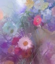 Flower oil painting.Flora Vintage color background Royalty Free Stock Photo