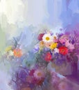 Flower oil painting.Flora Vintage color background Royalty Free Stock Photo