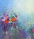 Flower oil painting.Flora Vintage color background Royalty Free Stock Photo