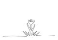 Flower, one line drawing vector illustration