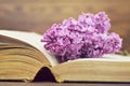 Flower on open book Royalty Free Stock Photo