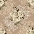 Flower with openwork.  Seamless pattern. Royalty Free Stock Photo