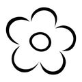 Flower outline icon. Bloom vector illustration isolated on white