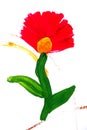 Flower painted with gouache Royalty Free Stock Photo