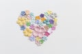 Flower paper arrange in heart shape Royalty Free Stock Photo