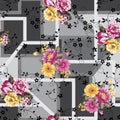 flower patchwork pattern on background