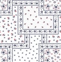 Seamless small flower patchwork pattern on white