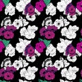 Hand Drawn Abstract Flowers, Modern Artistic Pattern for Fabric & DecorFlower Pattern Royalty Free Stock Photo