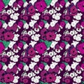 Hand Drawn Abstract Flowers, Modern Artistic Pattern for Fabric & DecorFlower Pattern Royalty Free Stock Photo
