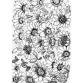 Flower Pattern Background in Black and White