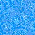 Line Flower Pattern Blue flow