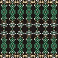 Flower pattern from brilliant stones silk scarf. Royalty Free Stock Photo