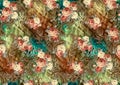 Flower pattern with digital background