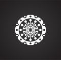 Flower pattern icon on background for graphic and web design. Simple illustration. Internet concept symbol for website