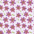 Seamless colorful floral background pattern. Decorative backdrop for fabric, textile, wrapping paper, card, invitation, wallpaper. Royalty Free Stock Photo