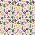 Seamless colorful floral background pattern. Decorative backdrop for fabric, textile, wrapping paper, card, invitation, wallpaper. Royalty Free Stock Photo