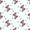 Flower pattern of small flowers. Seamless vector texture